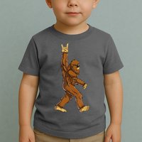 Funny Bigfoot Rock On Sasquatch Rock And Roll Gift Toddler T-Shirt