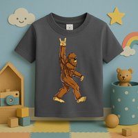 Funny Bigfoot Rock On Sasquatch Rock And Roll Gift Toddler T-Shirt