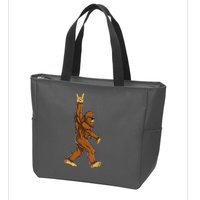 Funny Bigfoot Rock On Sasquatch Rock And Roll Gift Zip Tote Bag
