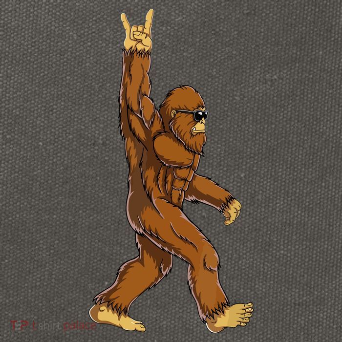 Funny Bigfoot Rock On Sasquatch Rock And Roll Gift Cotton Canvas Backpack