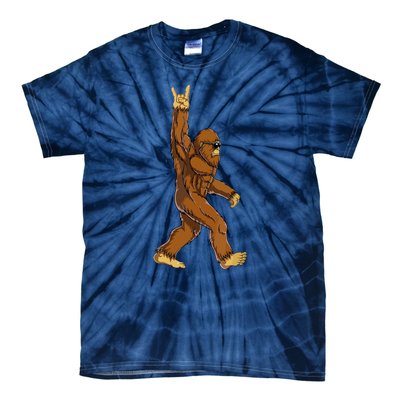 Funny Bigfoot Rock On Sasquatch Rock And Roll Gift Tie-Dye T-Shirt