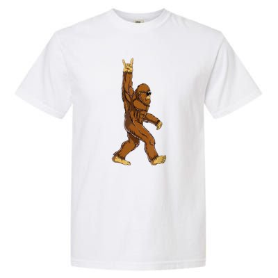 Funny Bigfoot Rock On Sasquatch Rock And Roll Gift Garment-Dyed Heavyweight T-Shirt