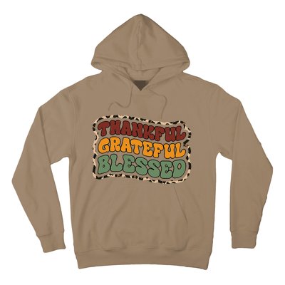 Fall Babe Retro Groovy Smile Face Autumn Leave Leopard Fall Hoodie