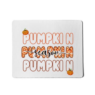 Fall Babe Retro Groovy Smile Face Autumn Leave Leopard Fall Mousepad
