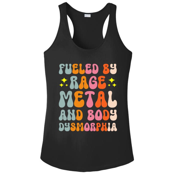 Fueled By Rage Metal And Body Dysmorphia Ladies PosiCharge Competitor Racerback Tank