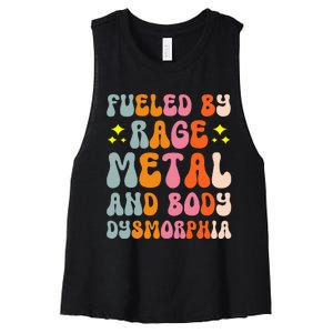 Fueled By Rage Metal And Body Dysmorphia Women's Racerback Cropped Tank