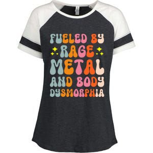 Fueled By Rage Metal And Body Dysmorphia Enza Ladies Jersey Colorblock Tee