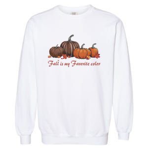 Fall Babe Retro Groovy Smile Face Autumn Leave Leopard Fall Garment-Dyed Sweatshirt