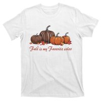 Fall Babe Retro Groovy Smile Face Autumn Leave Leopard Fall T-Shirt