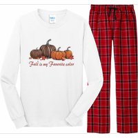 Fall Babe Retro Groovy Smile Face Autumn Leave Leopard Fall Long Sleeve Pajama Set