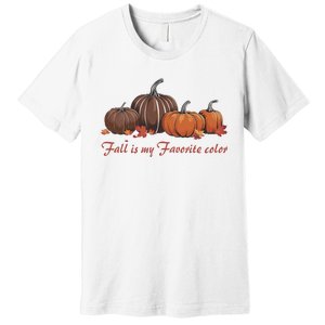 Fall Babe Retro Groovy Smile Face Autumn Leave Leopard Fall Premium T-Shirt