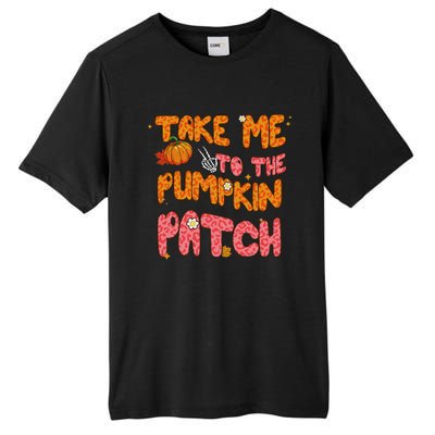 Fall Babe Retro Groovy Smile Face Autumn Leave Leopard Fall Tall Fusion ChromaSoft Performance T-Shirt