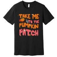 Fall Babe Retro Groovy Smile Face Autumn Leave Leopard Fall Premium T-Shirt