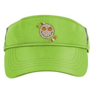 Fall Babe Retro Groovy Smile Face Autumn Leave Leopard Fall Adult Drive Performance Visor