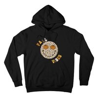 Fall Babe Retro Groovy Smile Face Autumn Leave Leopard Fall Hoodie