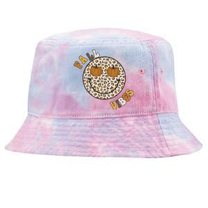 Fall Babe Retro Groovy Smile Face Autumn Leave Leopard Fall Tie-Dyed Bucket Hat