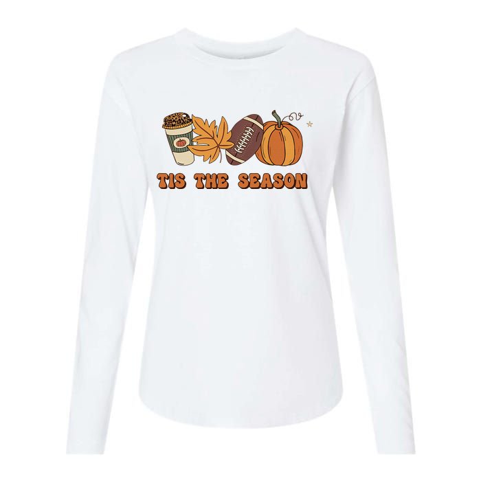 Fall Babe Retro Groovy Smile Face Autumn Leave Leopard Fall Womens Cotton Relaxed Long Sleeve T-Shirt