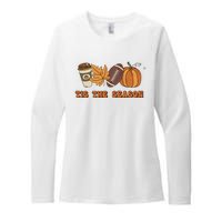 Fall Babe Retro Groovy Smile Face Autumn Leave Leopard Fall Womens CVC Long Sleeve Shirt