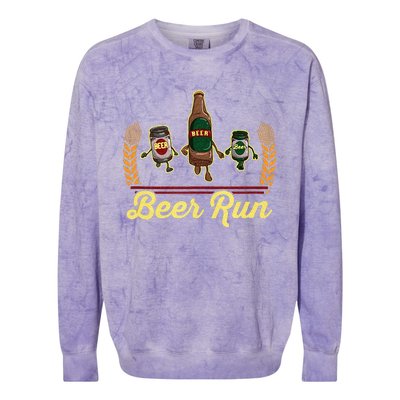 Funny Beer Running Gif BEER RUN Colorblast Crewneck Sweatshirt