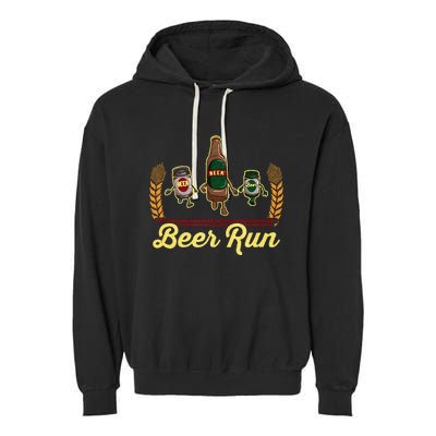 Funny Beer Running Gif BEER RUN Garment-Dyed Fleece Hoodie