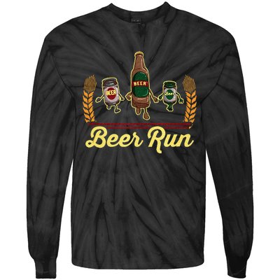 Funny Beer Running Gif BEER RUN Tie-Dye Long Sleeve Shirt