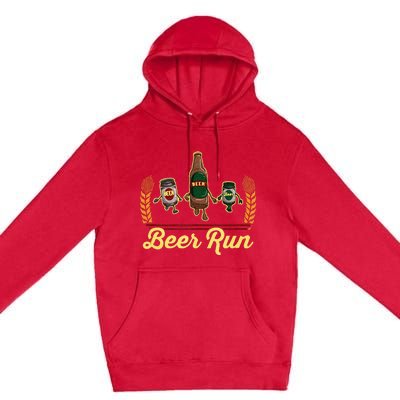 Funny Beer Running Gif BEER RUN Premium Pullover Hoodie