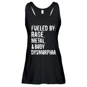 Fueled By Rage Metal And Body Dysmorphia Funny Ladies Essential Flowy Tank