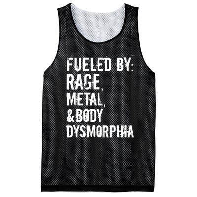 Fueled By Rage Metal And Body Dysmorphia Funny Mesh Reversible Basketball Jersey Tank