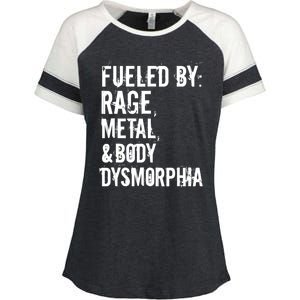 Fueled By Rage Metal And Body Dysmorphia Funny Enza Ladies Jersey Colorblock Tee