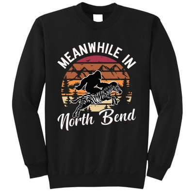 Funny Bigfoot Riding A Zebra Meanwhile In North Bend Sweatshirt