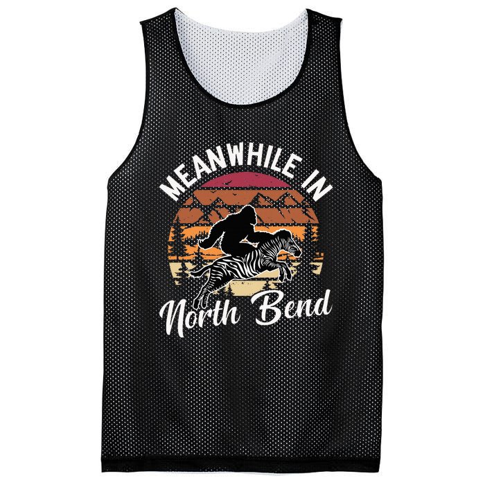 Funny Bigfoot Riding A Zebra Meanwhile In North Bend Mesh Reversible Basketball Jersey Tank