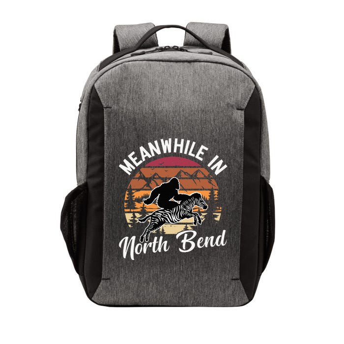 Funny Bigfoot Riding A Zebra Meanwhile In North Bend Vector Backpack