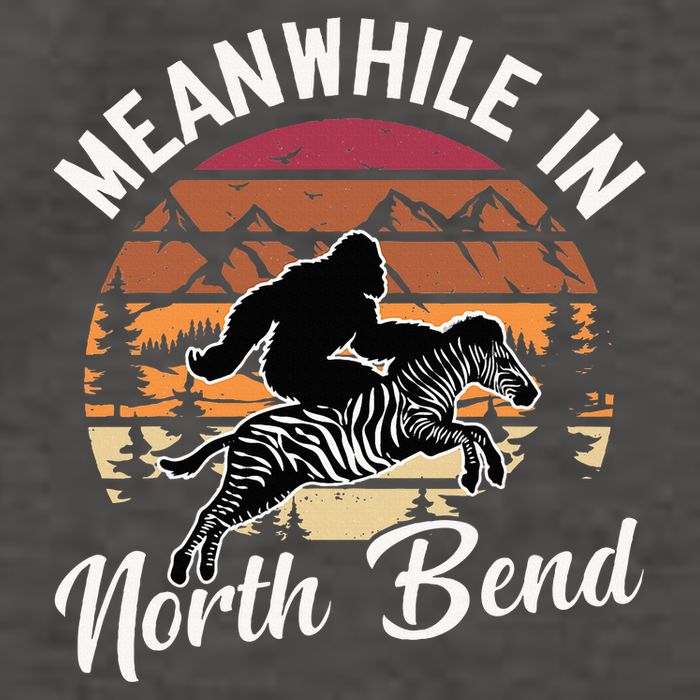 Funny Bigfoot Riding A Zebra Meanwhile In North Bend Vector Backpack