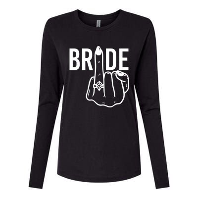 Funny Bride Ring Finger Flip Off Bachelorette Party Gift Womens Cotton Relaxed Long Sleeve T-Shirt