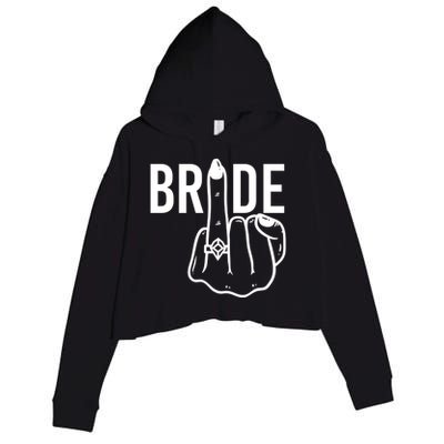 Funny Bride Ring Finger Flip Off Bachelorette Party Gift Crop Fleece Hoodie