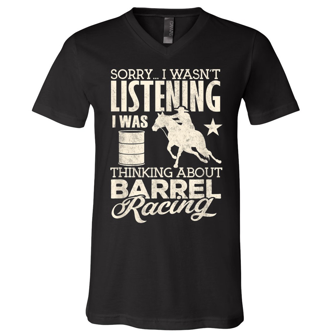 Funny Barrel Racer Girl Wasn't Listening Barrel Racing Horse 1 V-Neck T-Shirt