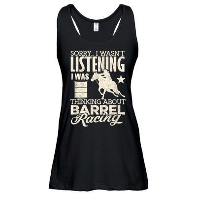 Funny Barrel Racer Girl Wasn't Listening Barrel Racing Horse 1 Ladies Essential Flowy Tank