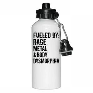 Fueled By Rage Metal And Body Dysmorphia Funny Grunge Style Aluminum Water Bottle