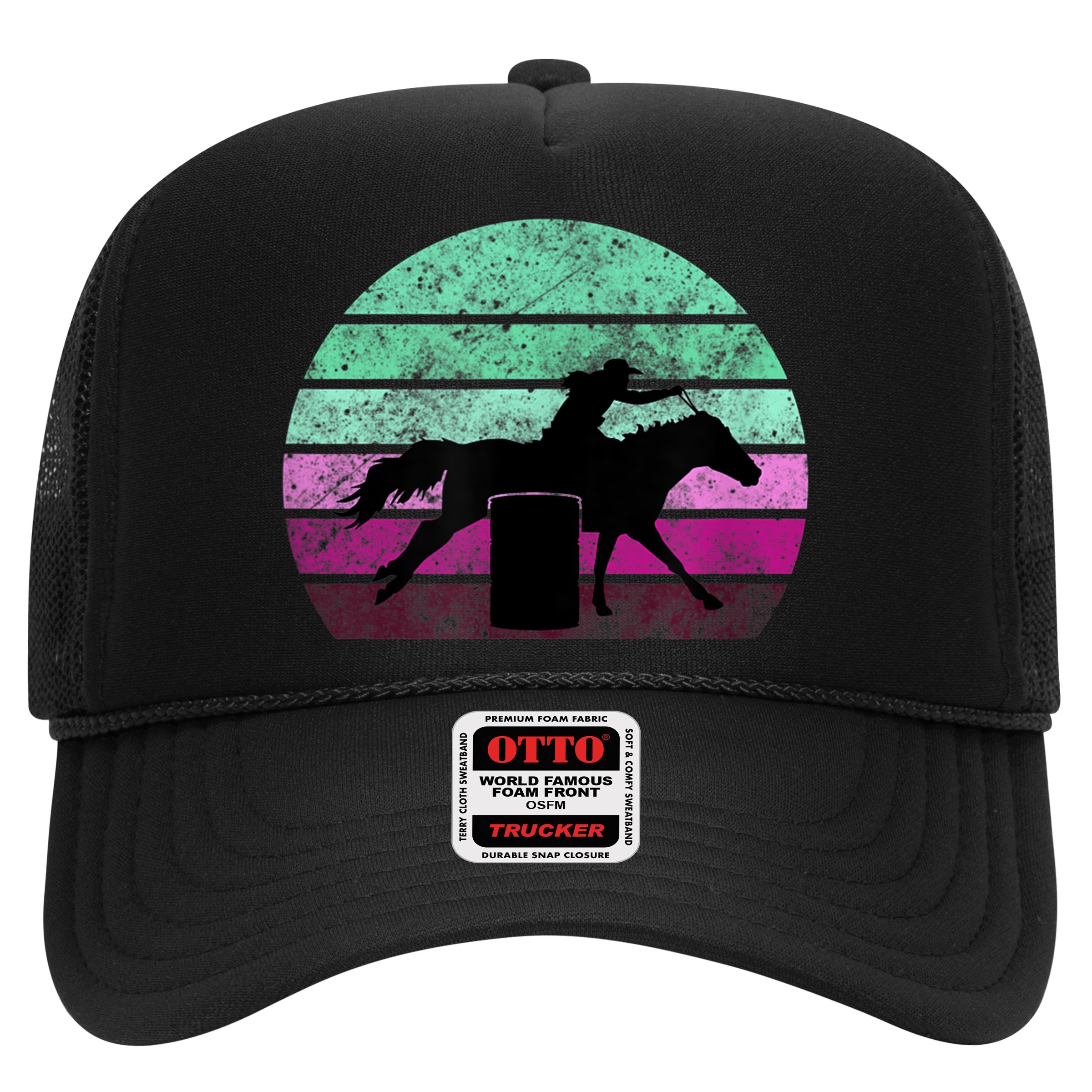 Funny Barrel Racing Gift Horse Lover Vintage Sunset Country Girl Gift Hat