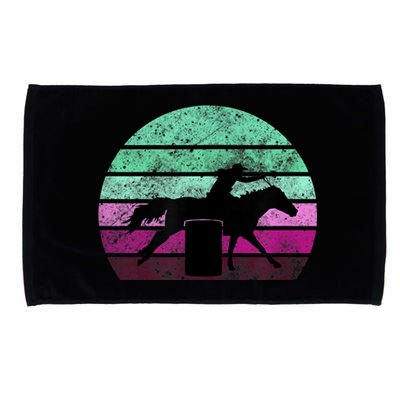 Funny Barrel Racing Gift Horse Lover Vintage Sunset Country Girl Gift Microfiber Hand Towel