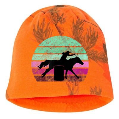 Funny Barrel Racing Gift Horse Lover Vintage Sunset Country Girl Gift Kati - Camo Knit Beanie