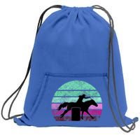 Funny Barrel Racing Gift Horse Lover Vintage Sunset Country Girl Gift Sweatshirt Cinch Pack Bag