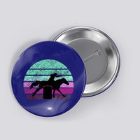 Funny Barrel Racing Gift Horse Lover Vintage Sunset Country Girl Gift Button