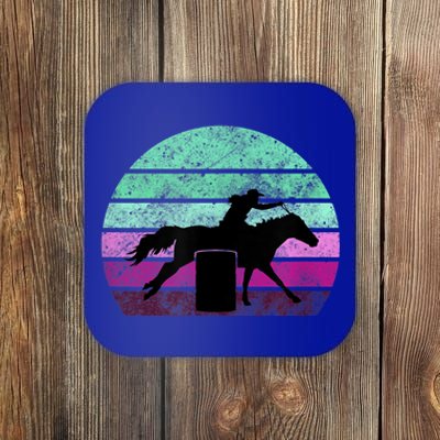 Funny Barrel Racing Gift Horse Lover Vintage Sunset Country Girl Gift Coaster