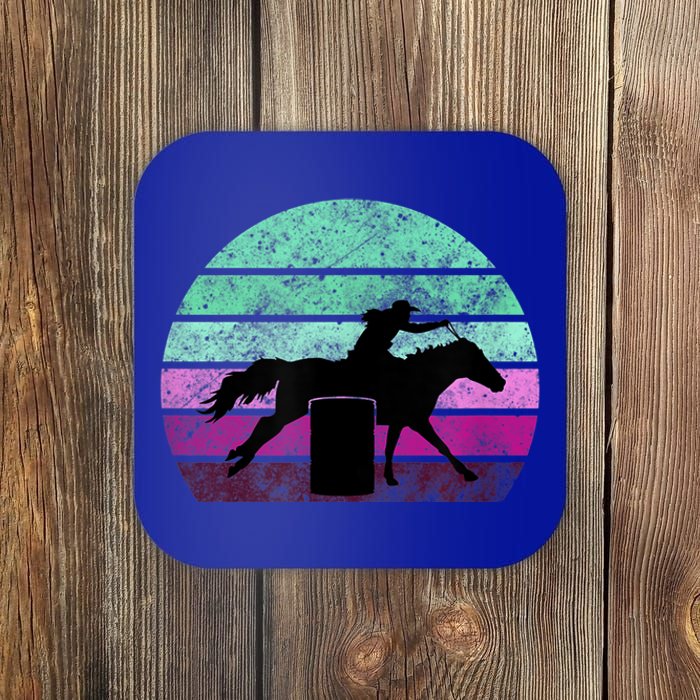 Funny Barrel Racing Gift Horse Lover Vintage Sunset Country Girl Gift Coaster