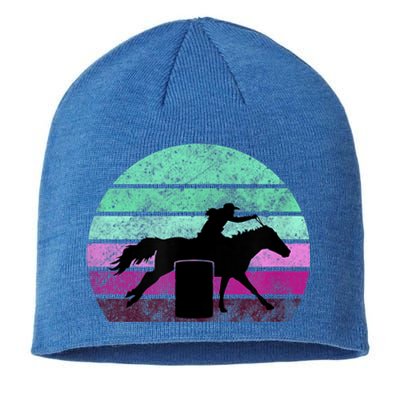 Funny Barrel Racing Gift Horse Lover Vintage Sunset Country Girl Gift Sustainable Beanie