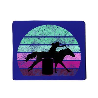 Funny Barrel Racing Gift Horse Lover Vintage Sunset Country Girl Gift Mousepad