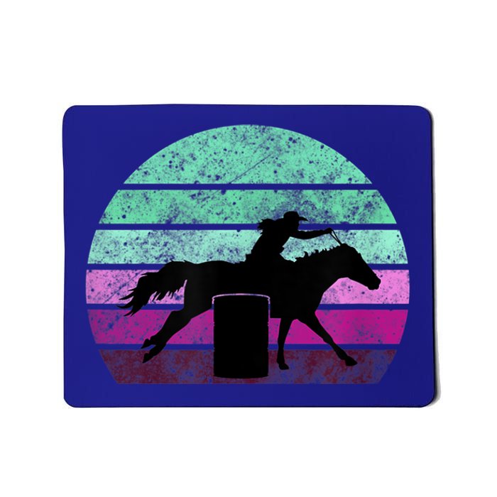 Funny Barrel Racing Gift Horse Lover Vintage Sunset Country Girl Gift Mousepad