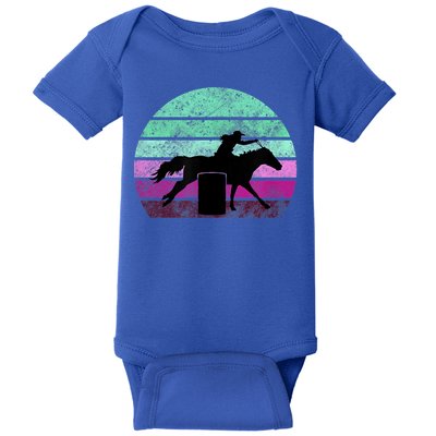 Funny Barrel Racing Gift Horse Lover Vintage Sunset Country Girl Gift Baby Bodysuit