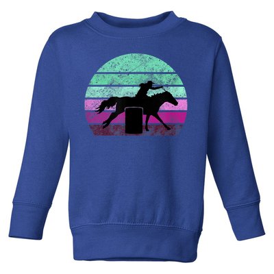 Funny Barrel Racing Gift Horse Lover Vintage Sunset Country Girl Gift Toddler Sweatshirt